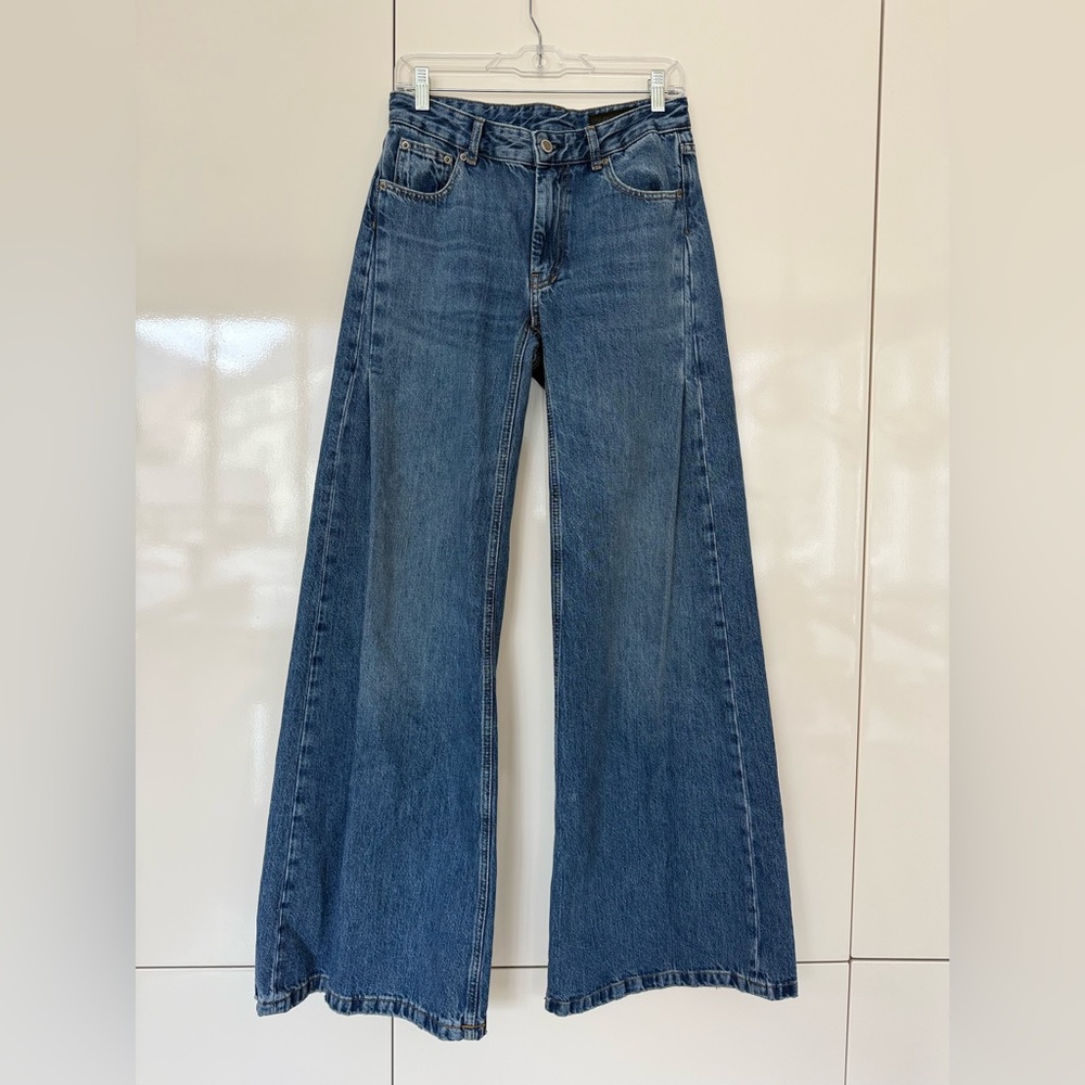 Zara Women's Wide-Leg Mid Rise Jeans